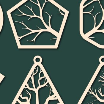 Intra απο ξύλο plywood 3mm-4mm πάχος - Σκουλαρίκι  Laser Cut Bundle of Bundle Δίασταση 3x3 cm INTRAFABR-65540422 - Image 6