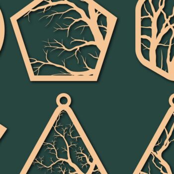 Intra απο ξύλο plywood 3mm-4mm πάχος - Σκουλαρίκι  Laser Cut Bundle of Bundle Δίασταση 3x3 cm INTRAFABR-65540422 - Image 7