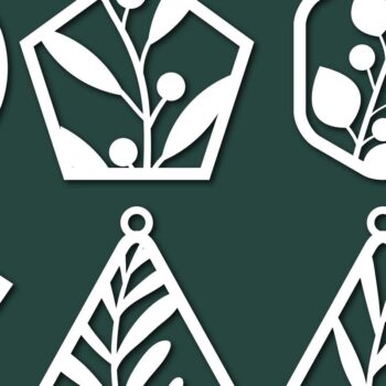 Intra απο ξύλο plywood 3mm-4mm πάχος - Σκουλαρίκι  Laser Cut Bundle of Bundle Δίασταση 3x3 cm INTRAFABR-65540422 - Image 8