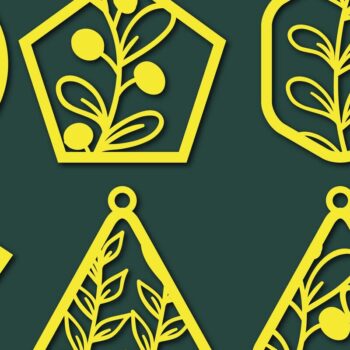 Intra απο ξύλο plywood 3mm-4mm πάχος - Σκουλαρίκι  Laser Cut Bundle of Bundle Δίασταση 3x3 cm INTRAFABR-65540422 - Image 9