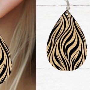 Intra απο ξύλο plywood 3mm-4mm πάχος - Earring , Zebra Earring Laser File Δίασταση 3x3 cm INTRAFABR-120737265