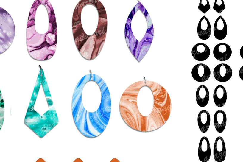 Intra απο ξύλο plywood 3mm-4mm πάχος - Πρότυπο διάνυσμα σκουλαρικιών -  Δίασταση 20x20 cm INTRAFABR-105411013