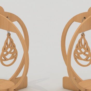 Intra απο ξύλο plywood 3mm-4mm πάχος -  για σκουλαρίκια και κοσμήματα Δίασταση 3x3 cm INTRAFABR-42952813 - Image 3