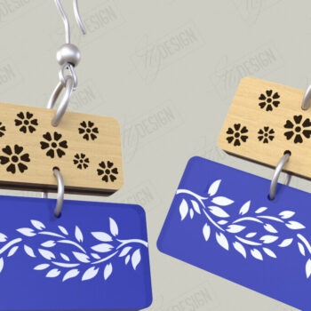 Intra απο ξύλο plywood 3mm-4mm πάχος - Πακέτο σχεδίασης σκουλαρίκια | Ακρυλικό λέιζερ Δίασταση 3x3 cm INTRAFABR-116899325 - Image 5