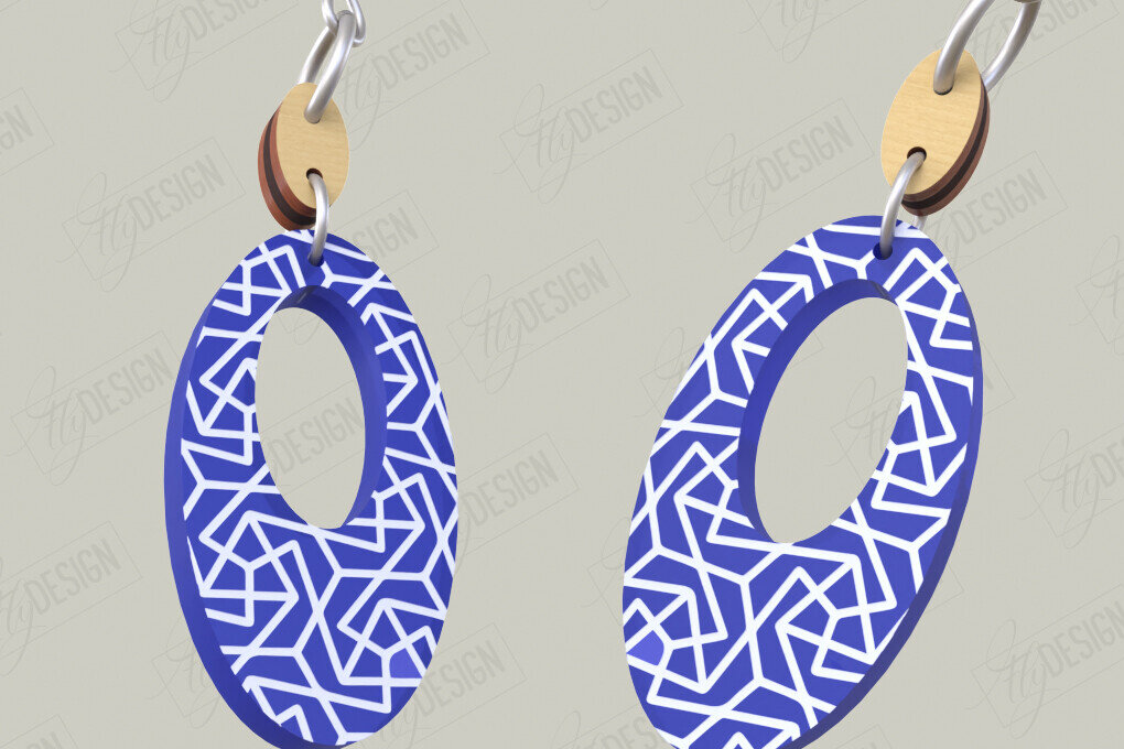 Intra απο ξύλο plywood 3mm-4mm πάχος - Σχεδιασμός Σκουλαρίκια | Laser Ακρυλικό &amp; Ξύλο Γ Δίασταση 3x3 cm INTRAFABR-116899134