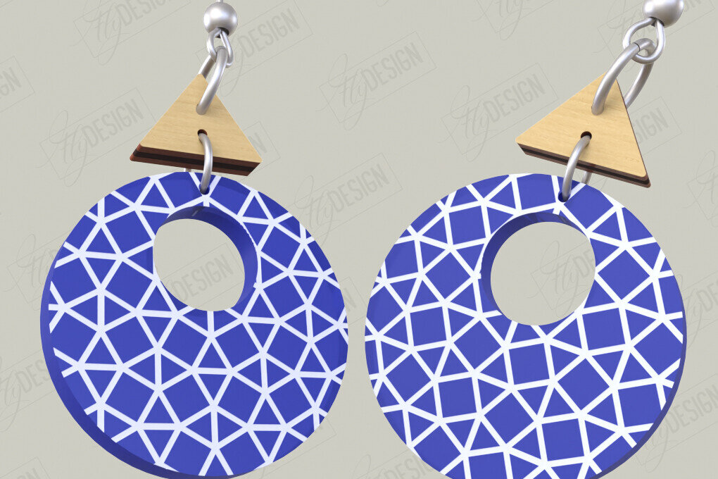 Intra απο ξύλο plywood 3mm-4mm πάχος - Σχεδιασμός Σκουλαρίκια | Laser Ακρυλικό &amp; Ξύλο Γ Δίασταση 3x3 cm INTRAFABR-116899141