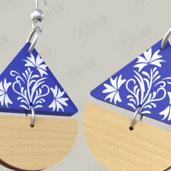 Intra απο ξύλο plywood 3mm-4mm πάχος - Σχεδιασμός Σκουλαρίκια | Laser Ακρυλικό & Ξύλο Γ Δίασταση 3x3 cm INTRAFABR-116899151 - Image 1