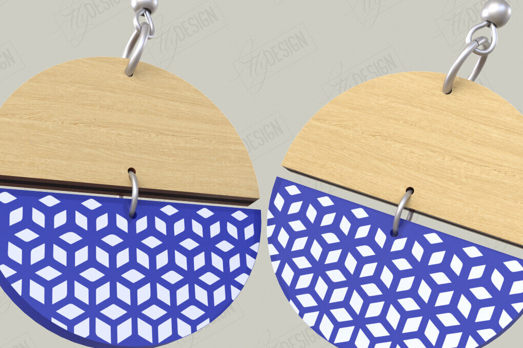 Intra απο ξύλο plywood 3mm-4mm πάχος - Σχεδιασμός Σκουλαρίκια | Laser Ακρυλικό &amp; Ξύλο Γ Δίασταση 3x3 cm INTRAFABR-116899173