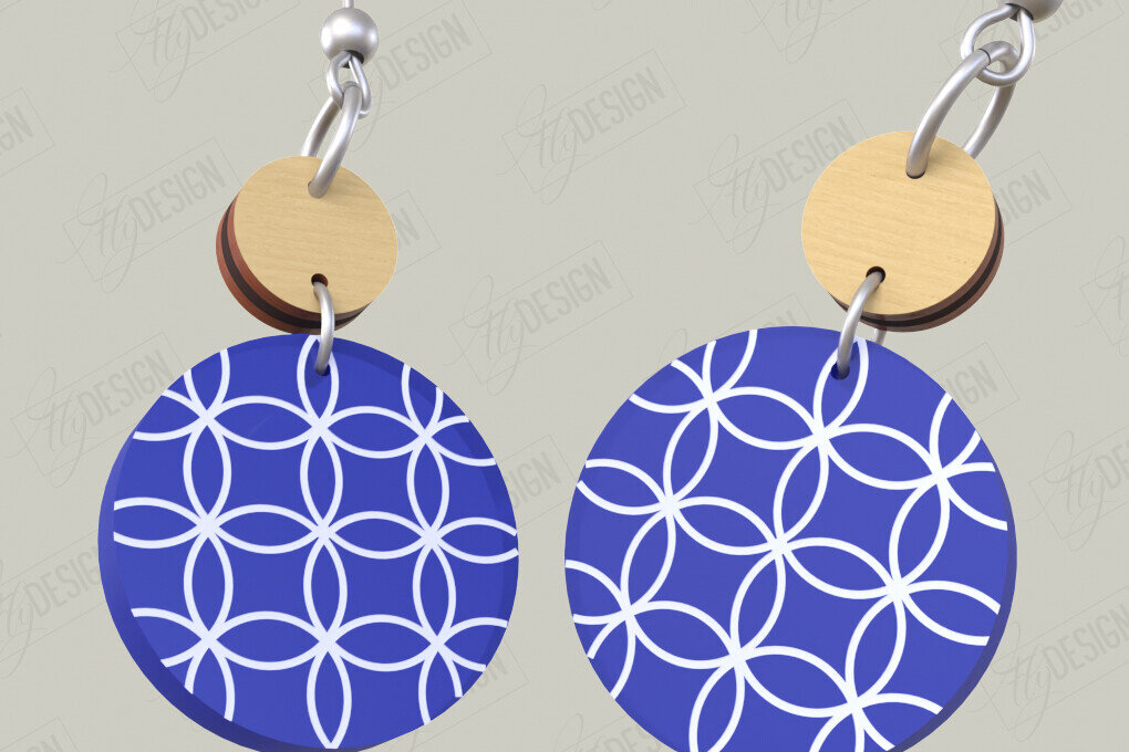 Intra απο ξύλο plywood 3mm-4mm πάχος - Σχεδιασμός Σκουλαρίκια | Laser Ακρυλικό &amp; Ξύλο Γ Δίασταση 3x3 cm INTRAFABR-116899178