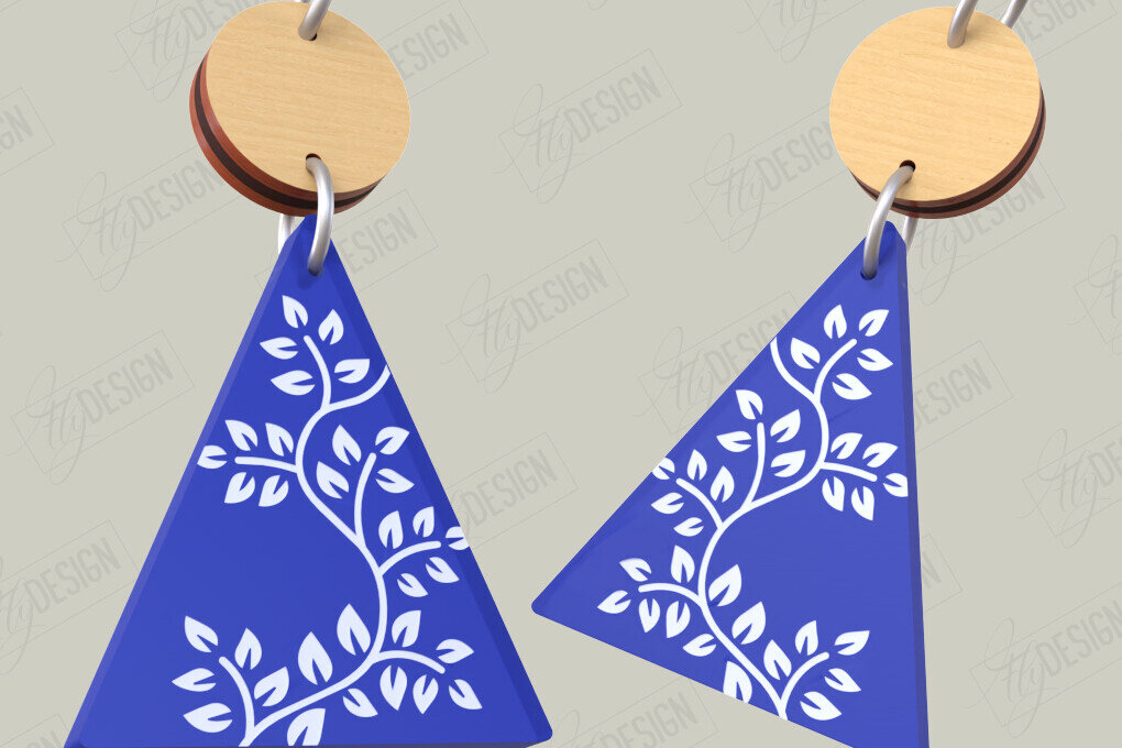 Intra απο ξύλο plywood 3mm-4mm πάχος - Σχεδιασμός Σκουλαρίκια | Laser Ακρυλικό &amp; Ξύλο Δίασταση 3x3 cm INTRAFABR-116899123