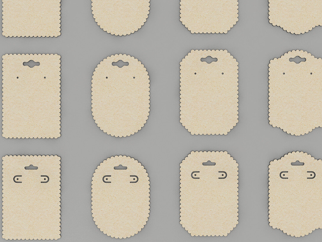 Intra απο ξύλο plywood 3mm-4mm πάχος - Κάρτες οθόνης σκουλαρίκια DXF  CDR 198 Δίασταση 3x3 cm INTRAFABR-54379314