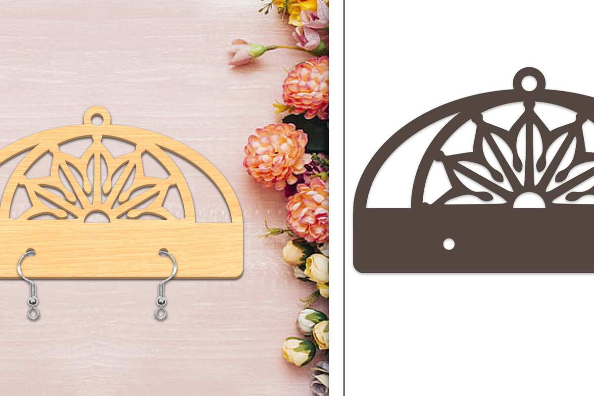 Intra απο ξύλο plywood 3mm-4mm πάχος - Στήριγμα σκουλαρίκια Laser Cut Δίασταση 3x3 cm INTRAFABR-103960710