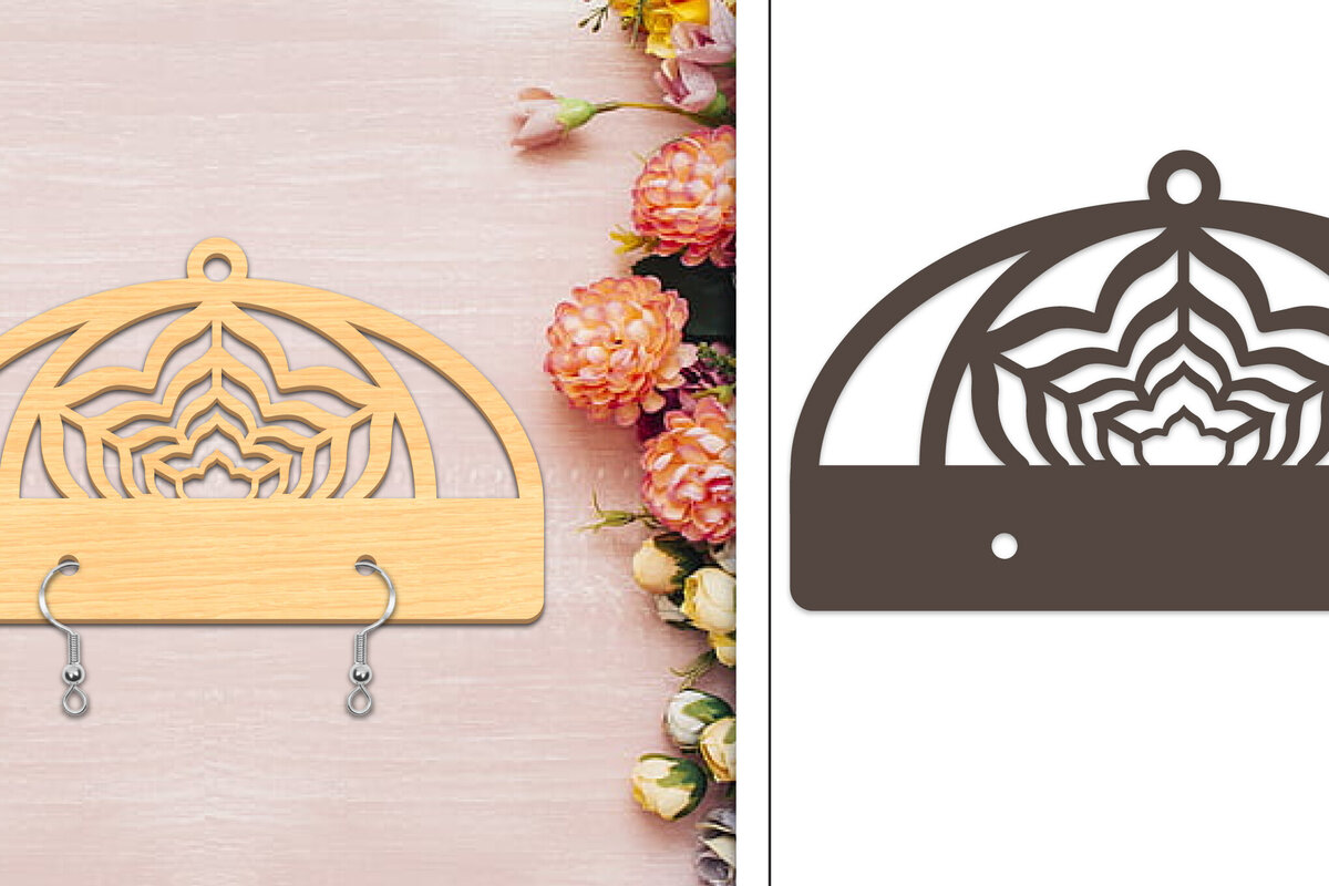 Intra απο ξύλο plywood 3mm-4mm πάχος - Στήριγμα σκουλαρίκια Laser Cut Δίασταση 3x3 cm INTRAFABR-103958531