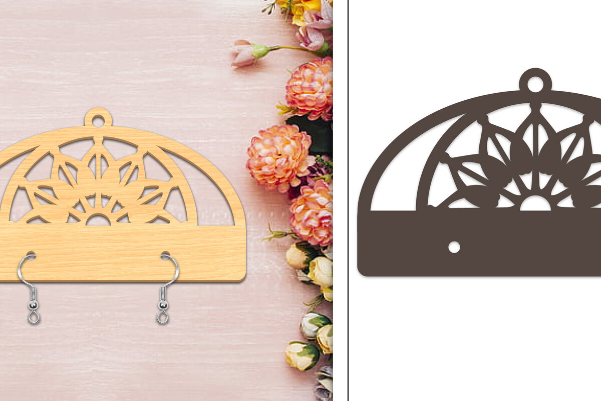 Intra απο ξύλο plywood 3mm-4mm πάχος - Στήριγμα σκουλαρίκια Laser Cut Δίασταση 3x3 cm INTRAFABR-103960394