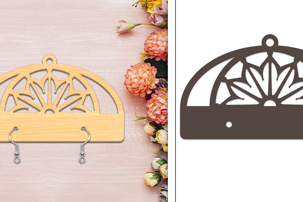 Intra απο ξύλο plywood 3mm-4mm πάχος - Στήριγμα σκουλαρίκια Laser Cut Δίασταση 3x3 cm INTRAFABR-103960540