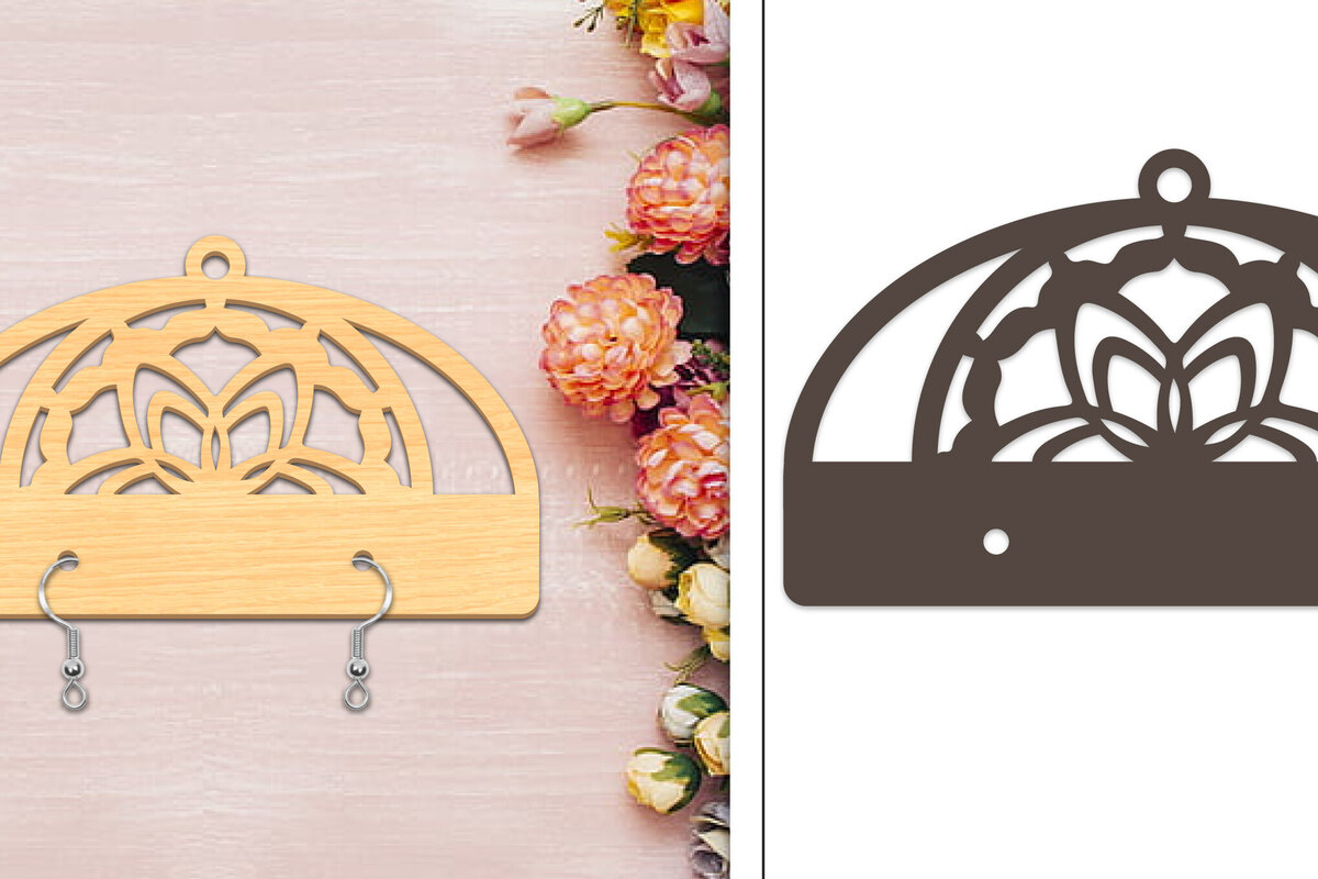 Intra απο ξύλο plywood 3mm-4mm πάχος - Στήριγμα σκουλαρίκια Laser Cut Δίασταση 3x3 cm INTRAFABR-103960582