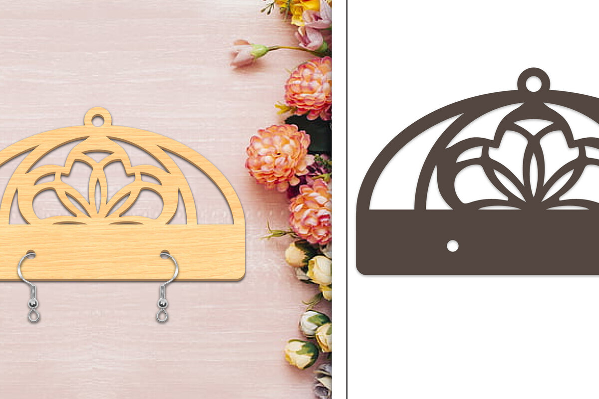 Intra απο ξύλο plywood 3mm-4mm πάχος - Στήριγμα σκουλαρίκια Laser Cut Δίασταση 3x3 cm INTRAFABR-103960642