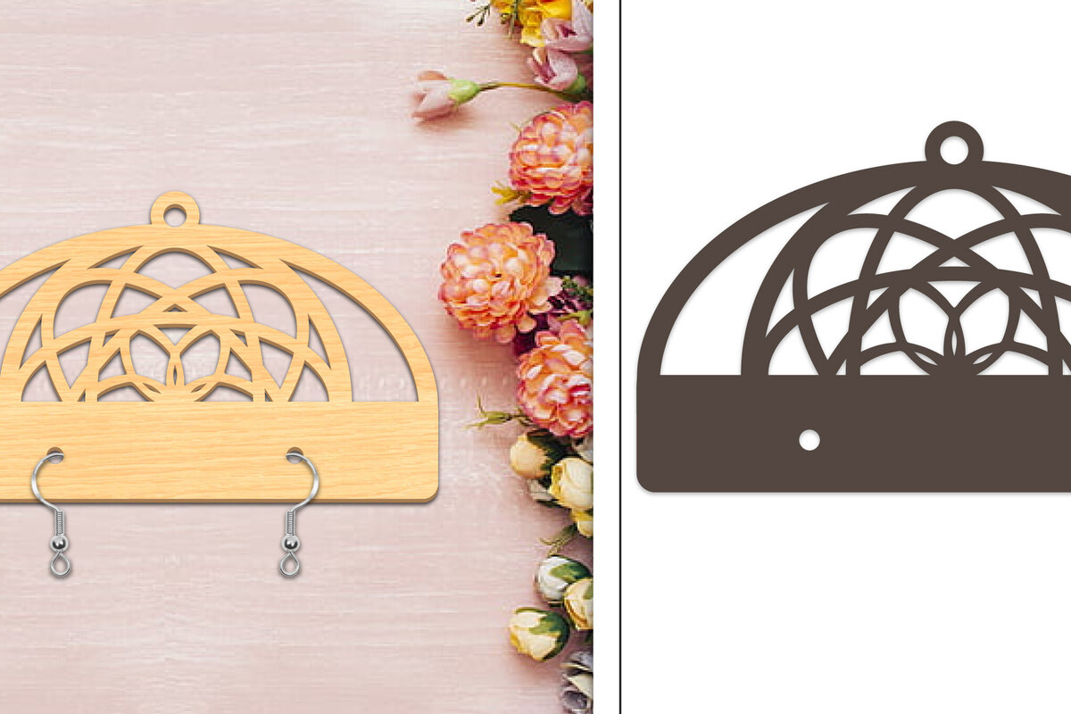 Intra απο ξύλο plywood 3mm-4mm πάχος - Στήριγμα σκουλαρίκια Laser Cut Δίασταση 3x3 cm INTRAFABR-103958429