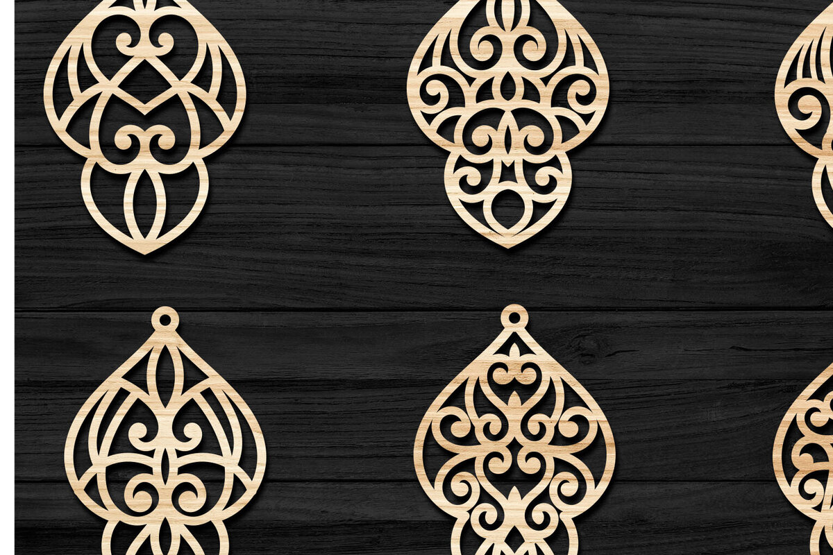 Intra απο ξύλο plywood 3mm-4mm πάχος - Σκουλαρίκια Jewelry Laser Cut  Bundle 31 Δίασταση 3x3 cm INTRAFABR-78343214