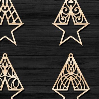 Intra απο ξύλο plywood 3mm-4mm πάχος - Σκουλαρίκια Κοσμήματα Laser Cut  Bundle 34 Δίασταση 3x3 cm INTRAFABR-78343240 - Image 1