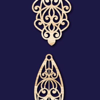 Intra απο ξύλο plywood 3mm-4mm πάχος - Σκουλαρίκια Κοσμήματα Laser Cut  Bundle 35 Δίασταση 3x3 cm INTRAFABR-78343256 - Image 2