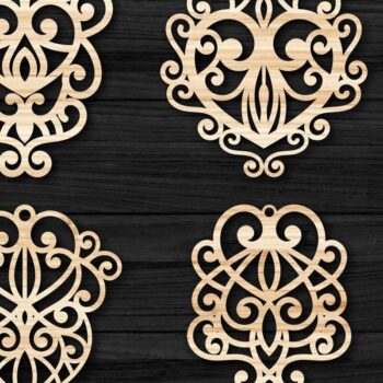 Intra απο ξύλο plywood 3mm-4mm πάχος - Σκουλαρίκια Κοσμήματα Laser Cut  Bundle 36 Δίασταση 3x3 cm INTRAFABR-78343261 - Image 1