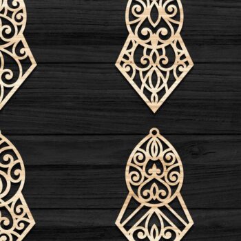 Intra απο ξύλο plywood 3mm-4mm πάχος - Σκουλαρίκια Κοσμήματα Laser Cut  Bundle 40 Δίασταση 3x3 cm INTRAFABR-78344148 - Image 1