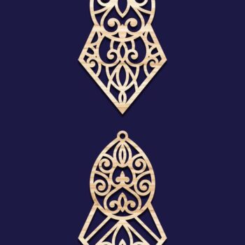 Intra απο ξύλο plywood 3mm-4mm πάχος - Σκουλαρίκια Κοσμήματα Laser Cut  Bundle 40 Δίασταση 3x3 cm INTRAFABR-78344148 - Image 2