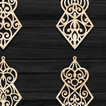 Intra απο ξύλο plywood 3mm-4mm πάχος - Σκουλαρίκια Κοσμήματα Laser Cut  Bundle 42 Δίασταση 3x3 cm INTRAFABR-78344124 - Image 1