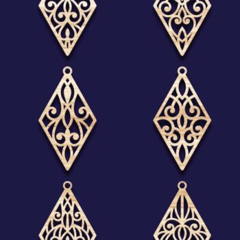 Intra απο ξύλο plywood 3mm-4mm πάχος - Σκουλαρίκια Κοσμήματα Laser Cut  Bundle 43 Δίασταση 3x3 cm INTRAFABR-78344131 - Image 2