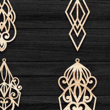 Intra απο ξύλο plywood 3mm-4mm πάχος - Σκουλαρίκια Κοσμήματα Laser Cut  Bundle 44 Δίασταση 3x3 cm INTRAFABR-78344140 - Image 1