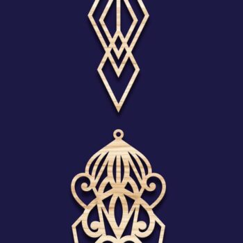 Intra απο ξύλο plywood 3mm-4mm πάχος - Σκουλαρίκια Κοσμήματα Laser Cut  Bundle 44 Δίασταση 3x3 cm INTRAFABR-78344140 - Image 2