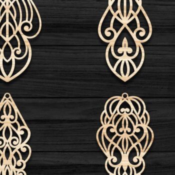 Intra απο ξύλο plywood 3mm-4mm πάχος - Σκουλαρίκια Κοσμήματα Laser Cut Bundle 45 Δίασταση 3x3 cm INTRAFABR-78344582 - Image 1