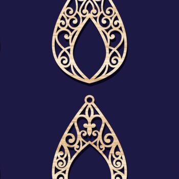 Intra απο ξύλο plywood 3mm-4mm πάχος - Σκουλαρίκια Κοσμήματα Laser Cut Bundle 47 Δίασταση 3x3 cm INTRAFABR-78344592 - Image 2