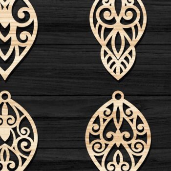 Intra απο ξύλο plywood 3mm-4mm πάχος - Σκουλαρίκια Κοσμήματα Laser Cut  Bundle 48 Δίασταση 3x3 cm INTRAFABR-78344599 - Image 1