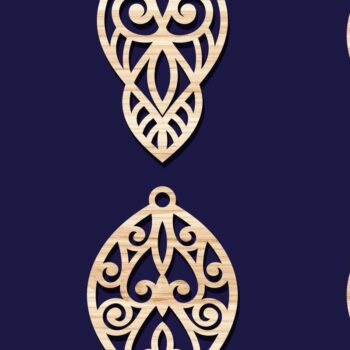 Intra απο ξύλο plywood 3mm-4mm πάχος - Σκουλαρίκια Κοσμήματα Laser Cut  Bundle 48 Δίασταση 3x3 cm INTRAFABR-78344599 - Image 2