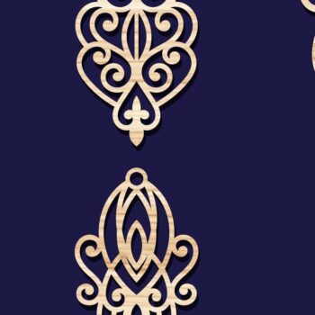 Intra απο ξύλο plywood 3mm-4mm πάχος - Σκουλαρίκια Jewelry Laser Cut Bundle 51 Δίασταση 3x3 cm INTRAFABR-78344618 - Image 2