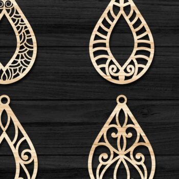 Intra απο ξύλο plywood 3mm-4mm πάχος - Σκουλαρίκια Κοσμήματα Laser Cut Bundle 54 Δίασταση 3x3 cm INTRAFABR-78345426 - Image 1