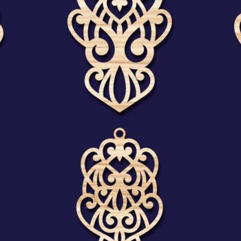 Intra απο ξύλο plywood 3mm-4mm πάχος - Σκουλαρίκια Κοσμήματα Laser Cut  Bundle 55 Δίασταση 3x3 cm INTRAFABR-78345445 - Image 2