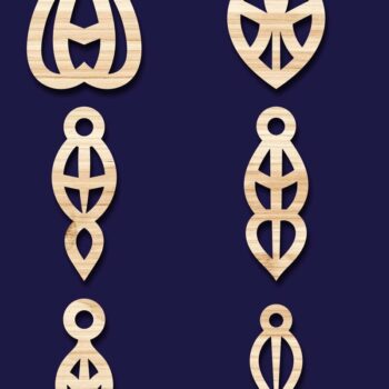 Intra απο ξύλο plywood 3mm-4mm πάχος - Σκουλαρίκια Jewelry Laser Cut  Bundle 58 Δίασταση 3x3 cm INTRAFABR-78345475 - Image 2