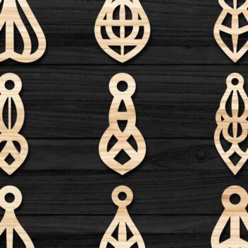 Intra απο ξύλο plywood 3mm-4mm πάχος - Σκουλαρίκια Jewelry Laser Cut Bundle 61 Δίασταση 3x3 cm INTRAFABR-78559356 - Image 1