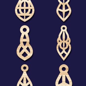 Intra απο ξύλο plywood 3mm-4mm πάχος - Σκουλαρίκια Jewelry Laser Cut Bundle 61 Δίασταση 3x3 cm INTRAFABR-78559356 - Image 2