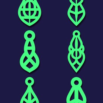 Intra απο ξύλο plywood 3mm-4mm πάχος - Σκουλαρίκια Jewelry Laser Cut Bundle 61 Δίασταση 3x3 cm INTRAFABR-78559356 - Image 3