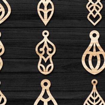 Intra απο ξύλο plywood 3mm-4mm πάχος - Σκουλαρίκια Jewelry Laser Cut  Bundle 62 Δίασταση 3x3 cm INTRAFABR-78559350 - Image 1