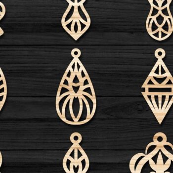 Intra απο ξύλο plywood 3mm-4mm πάχος - Σκουλαρίκια Κοσμήματα Laser Cut Bundle 63 Δίασταση 3x3 cm INTRAFABR-78559339 - Image 1