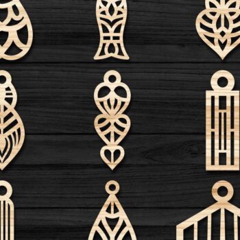 Intra απο ξύλο plywood 3mm-4mm πάχος - Σκουλαρίκια Jewelry Laser Cut  Bundle 65 Δίασταση 3x3 cm INTRAFABR-78559327 - Image 1