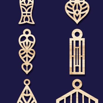 Intra απο ξύλο plywood 3mm-4mm πάχος - Σκουλαρίκια Jewelry Laser Cut  Bundle 65 Δίασταση 3x3 cm INTRAFABR-78559327 - Image 2