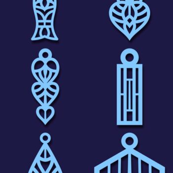 Intra απο ξύλο plywood 3mm-4mm πάχος - Σκουλαρίκια Jewelry Laser Cut  Bundle 65 Δίασταση 3x3 cm INTRAFABR-78559327 - Image 3