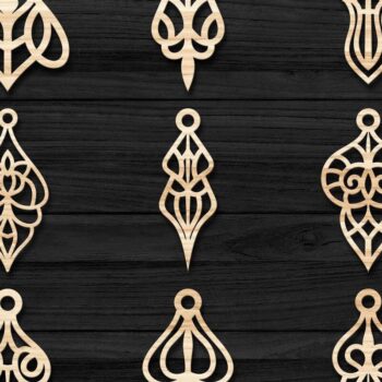 Intra απο ξύλο plywood 3mm-4mm πάχος - Σκουλαρίκια Jewelry Laser Cut  Bundle 67 Δίασταση 3x3 cm INTRAFABR-78559777 - Image 1