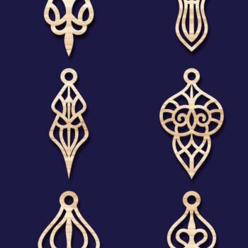 Intra απο ξύλο plywood 3mm-4mm πάχος - Σκουλαρίκια Jewelry Laser Cut  Bundle 67 Δίασταση 3x3 cm INTRAFABR-78559777 - Image 2